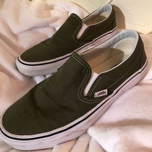 Olive Green Slip On Vans